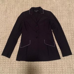 Charles Ancona size 4 navy coat with grey trim